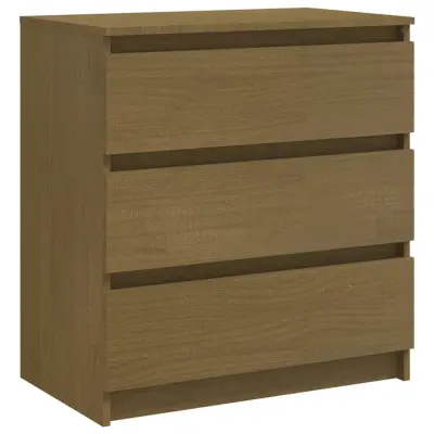 vidaXL Nočna omarica medeno rjava 60x36x64 cm trdna borovina