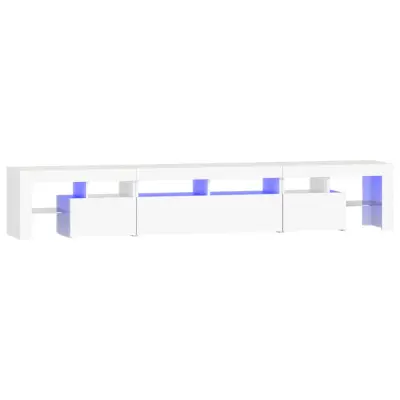 vidaXL TV omarica z LED lučkami bela 230x36,5x40 cm