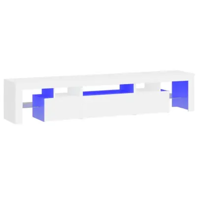 vidaXL TV omarica z LED lučkami bela 200x36,5x40 cm