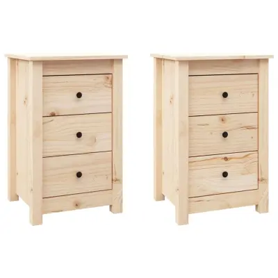vidaXL Nočna omarica 2 kosa 40x35x61,5 cm trdna borovina