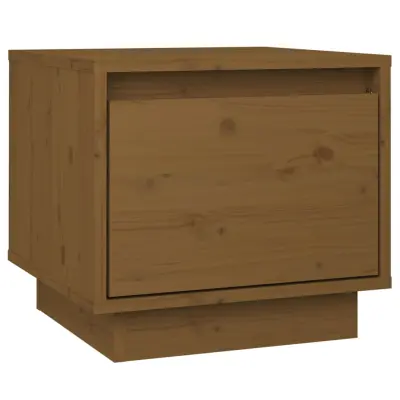 vidaXL Nočna omarica medeno rjava 35x34x32 cm trdna borovina