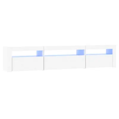 vidaXL TV omarica z LED lučkami bela 195x35x40 cm