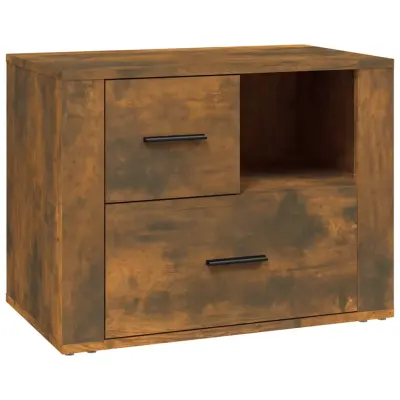 vidaXL Nočna omarica dimljeni hrast 60x36x45 cm inženirski les