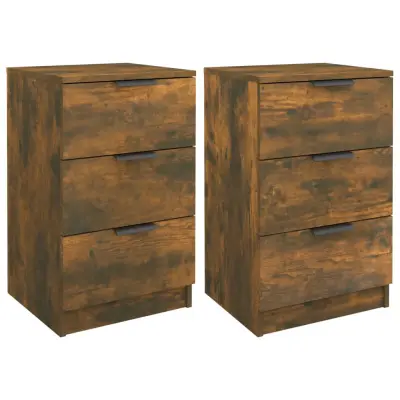 vidaXL Nočna omarica 2 kosa dimljeni hrast 40x36x65 cm
