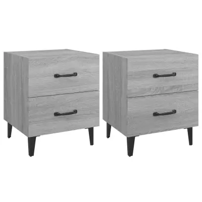 vidaXL Nočna omarica 2 kosa siva sonoma 40x35x47,5 cm