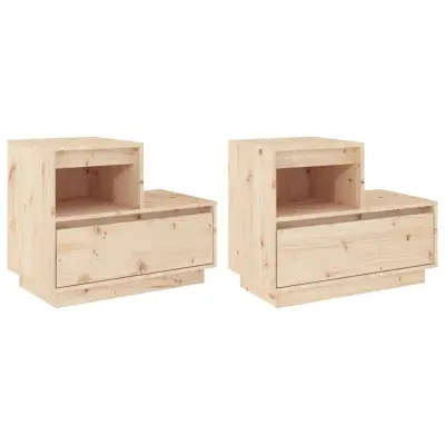 vidaXL Nočna omarica 2 kosa 60x34x51 cm trdna borovina