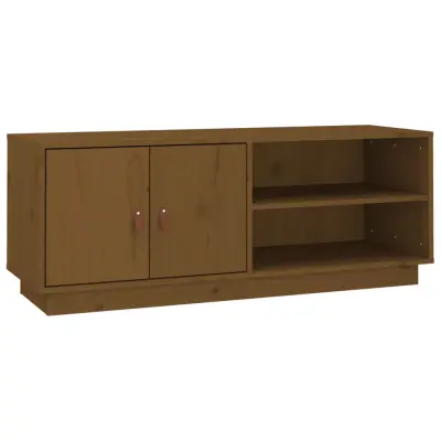 vidaXL TV omarica medeno rjava 105x34x40 cm trdna borovina