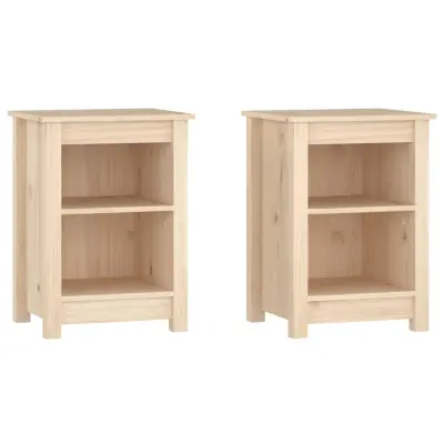 vidaXL Nočna omarica 2 kosa 40x35x55 cm trdna borovina