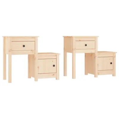 vidaXL Nočna omarica 2 kosa 79,5x38x65,5 cm trdna borovina