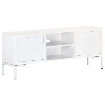 vidaXL TV omarica bela 115x30x46 cm trden mangov les