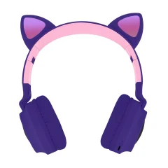 Slušalke Bluetooth 5.0 Cat Ear Design - sivkino vijolicne