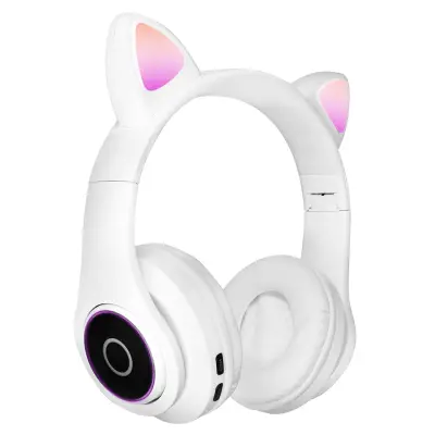 Slušalke Bluetooth 5.0 Cat Ear Design - bele