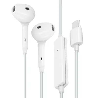Žicne slušalke Oppo USB C, mikro vecnamenski gumb - bele