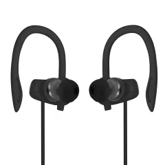 Žicne športne slušalke s 3,5 mm prikljuckom, z ušesnim kavljem, LinQ – crne