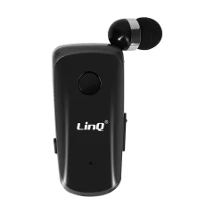 Slušalke Bluetooth z vibriranjem in glasovno najavo z izvlecnim kablom, LinQ R839 - crne