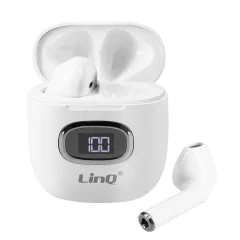 Brezžicne slušalke LinQ, Bluetooth z upravljanjem na dotik, funkcija varcevanja z baterijo - bele