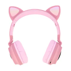 Slušalke Bluetooth 5.0 Cat Ear Design - roza