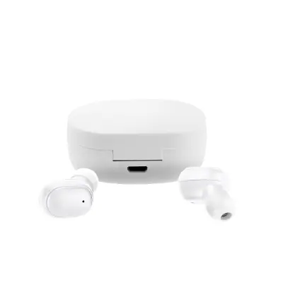 Brezžicne slušalke Bluetooth 5.2 s polnilno torbico in 12-urno življenjsko dobo baterije – bele