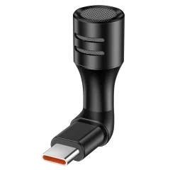 Mini stereo mikrofon USB-C vtic, zmanjšanje hrupa in izjemno kompakten - crn
