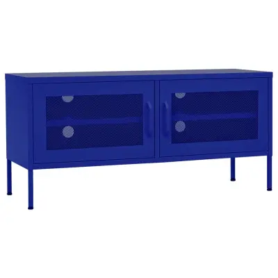 vidaXL TV omarica mornarsko modra 105x35x50 cm jeklo