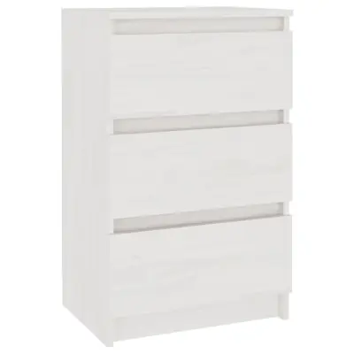 vidaXL Nočna omarica bela 40x29,5x64 cm trdna borovina