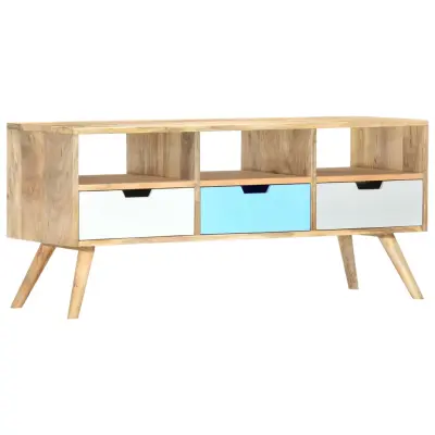 vidaXL TV omarica 110x35x48 cm trden mangov les
