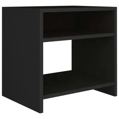 vidaXL Nočna omarica črna 40x30x40 cm iverna plošča