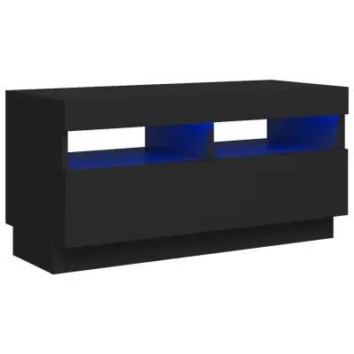 vidaXL TV omarica z LED lučkami črna 80x35x40 cm