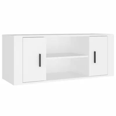 vidaXL TV omarica bela 100x35x40 cm inženirski les