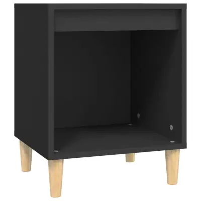 vidaXL Nočna omarica črna 40x35x50 cm inženirski les
