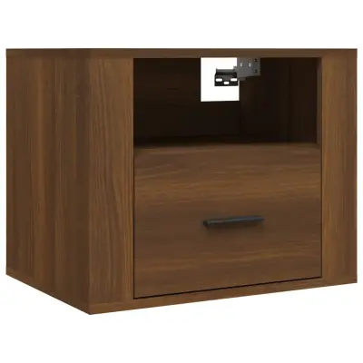 vidaXL Stenska nočna omarica rjav hrast 50x36x40 cm