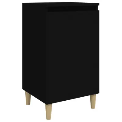 vidaXL Nočna omarica črna 40x35x70 cm inženirski les