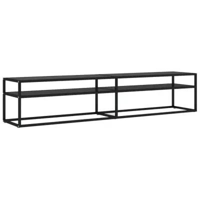 vidaXL TV omarica črna 200x40x40,5 cm kaljeno steklo