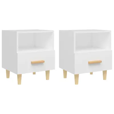 vidaXL Nočna omarica 2 kosa bela 40x35x47 cm