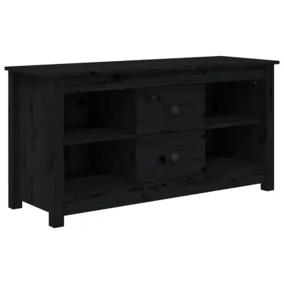 vidaXL TV omarica črna 103x36,5x52 cm trdna borovina