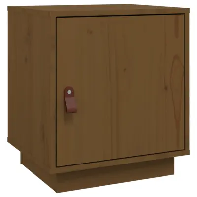 vidaXL Nočna omarica medeno rjava 40x34x45 cm trdna borovina