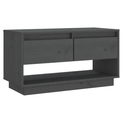 vidaXL TV omarica siva 74x34x40 cm trdna borovina