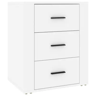 vidaXL Nočna omarica bela 50x36x60 cm inženirski les