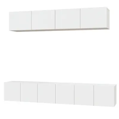 vidaXL Komplet TV omaric 5-delni bel inženirski les