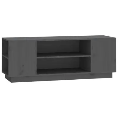vidaXL TV omarica siva 110x35x40,5 cm trdna borovina
