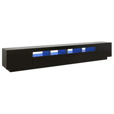 vidaXL TV omarica z LED lučkami črna 260x35x40 cm
