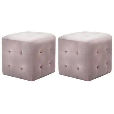 vidaXL Nočne omarice 2 kosa roza 30x30x30 cm žametno blago