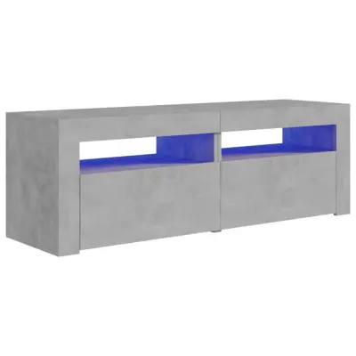 vidaXL TV omarica z LED lučkami betonsko siva 120x35x40 cm