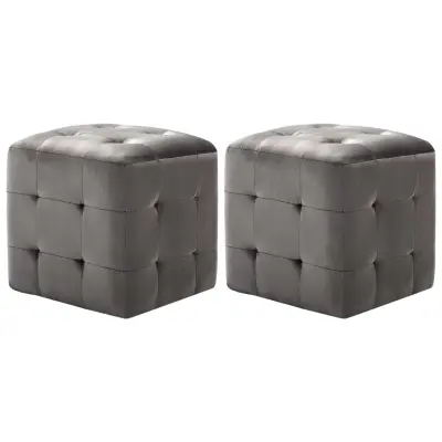 vidaXL Nočne omarice 2 kosa sive 30x30x30 cm žametno blago