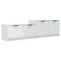 vidaXL TV omarica visok sijaj bela 158,5x36x45 cm konstruiran les