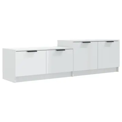 vidaXL TV omarica visok sijaj bela 158,5x36x45 cm konstruiran les