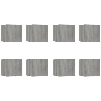 vidaXL Stenska TV omarica 8 kosov siva sonoma 30,5x30x30 cm