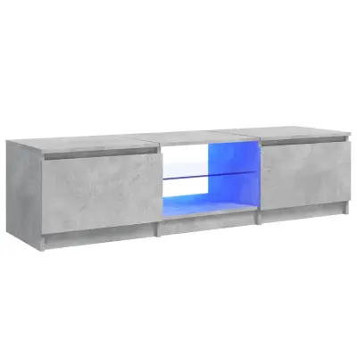 vidaXL TV omarica z LED lučkami betonsko siva 140x40x35,5 cm