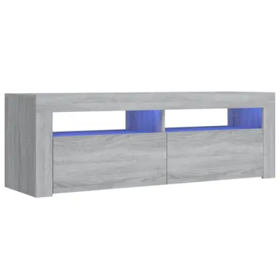 vidaXL TV omarica z LED lučkami siva sonoma 120x35x40 cm