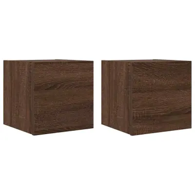 vidaXL Stenska TV omarica 2 kosa rjavi hrast 30,5x30x30 cm